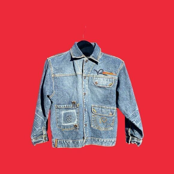 Rocawear Street Wear Acid Wash Blue Jean Cropped Jacket Size M - Picture 10 of 10